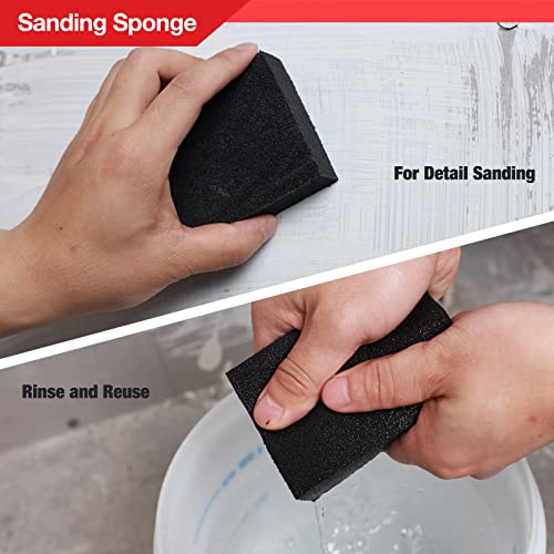 Goldblatt 17 Pieces Drywall Repair Kit, Including 14 Pieces 2/4/6/8 inch Aluminum Self Adhesive Wall Repair Patches, Jab Saw, Sanding Sponge, Putty Knife, for Drywall/Ceiling Patching, Plastering