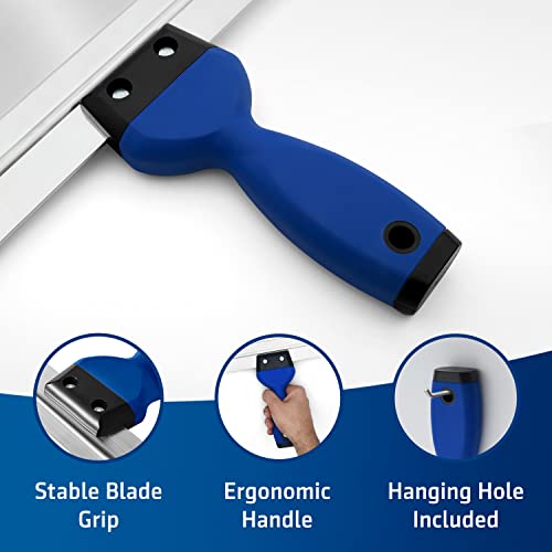 HOGARD Pro Taping Knife 24", Stainless Steel Drywall Skimming Blade, Spackle Tool for Drywall, Paint Scraper, Putty Knife, Essential Taping Tools, Espátulas Para Drywall