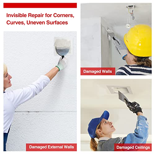 Goldblatt 17 Pieces Drywall Repair Kit, Including 14 Pieces 2/4/6/8 inch Aluminum Self Adhesive Wall Repair Patches, Jab Saw, Sanding Sponge, Putty Knife, for Drywall/Ceiling Patching, Plastering