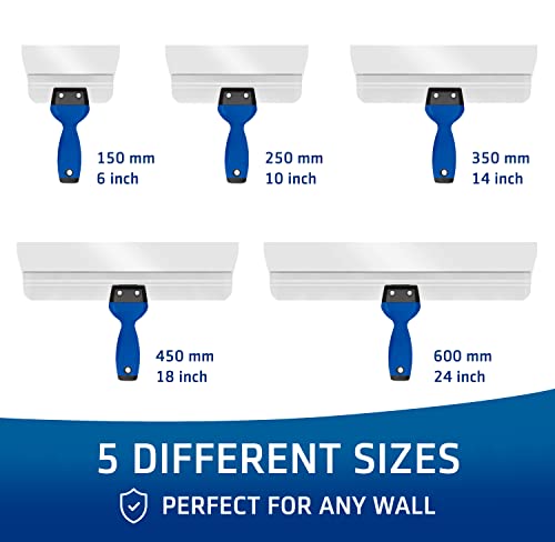 HOGARD Pro Taping Knife 24", Stainless Steel Drywall Skimming Blade, Spackle Tool for Drywall, Paint Scraper, Putty Knife, Essential Taping Tools, Espátulas Para Drywall