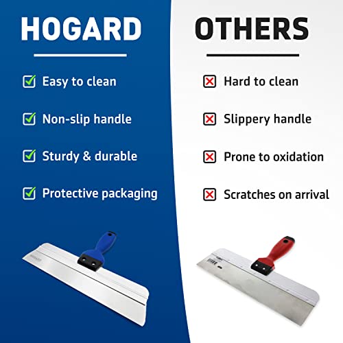 HOGARD Pro Taping Knife 24", Stainless Steel Drywall Skimming Blade, Spackle Tool for Drywall, Paint Scraper, Putty Knife, Essential Taping Tools, Espátulas Para Drywall