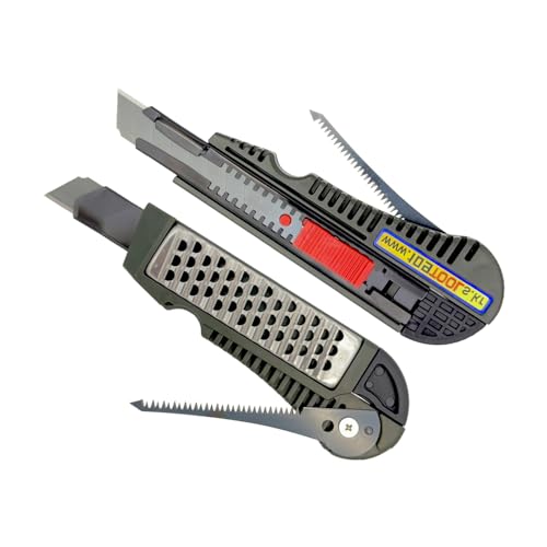 109TOOLs Drywall 4 in 1 Multi Knife Drywall Multi Tool Drywall Rasp Plaster Planer Jab Saw Tape Measure Hook 18mm SK-2 with High Durability Blade Best Premium utility knife