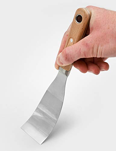 ROLLINGDOG 4PC Putty Knife Scrapers - Stainless Steel Spackle Knife Set with Laser Engraved Wood Handle for Scrapering,Drywall Repairs and Spreading(1",2",3",4")