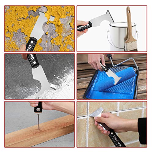 Goldblatt 6-piece Joint Knife Set, 5-piece 1-1/2'' to 6'' Putty Knives and 6-in-1 Multi-Tool Painter Scraper, Nylon Handle, for Drywall