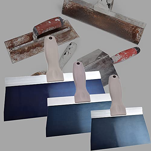 scottchen PRO Drywall Taping Knife 6-8-10in Blue Steel Blade Anti-Rust with Comfort Grip Handle - S/3