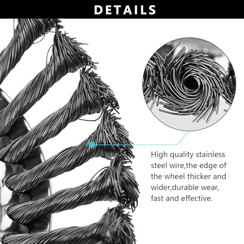 Darohz 8 Inch Weed Wacker Attachments Heads,Steel Wire Rotary Brush Cutter Trimmer Head Weed Blade, Universal Adapter Kits,Lightweight Gardening Lawnmower, Moss Grass Rust Removal
