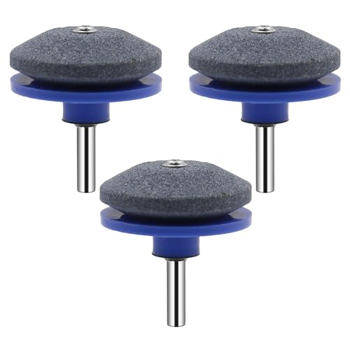 YAUNJI Lawnmower Dull Blade Sharpener, 2024 New Lawn Mower Blade Sharpener Kits, Universal Blade Sharpeners for Lawn Mowers for Any Power Hand Drill (Blue 3 PCS)