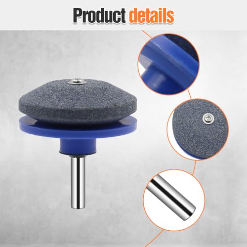 YAUNJI Lawnmower Dull Blade Sharpener, 2024 New Lawn Mower Blade Sharpener Kits, Universal Blade Sharpeners for Lawn Mowers for Any Power Hand Drill (Blue 3 PCS)