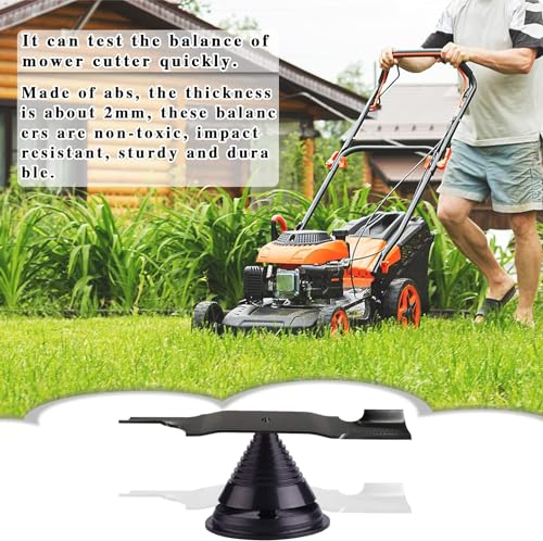 CZS Lawn Mower Blade Sharpener, Double Layer Corundum Lawnmower Blade Sharpener, Universal Wear Resistant Mower Blade Sharpener for Any Power Drill/Hand Drill, Includes Free Blade Balancer, 4 Pack