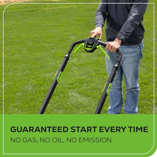 Greenworks 40V 21" Brushless Cordless (Self-Propelled) Lawn Mower (LED Headlight + Aluminum Handles), 5.0Ah Battery and Charger Included (75+ Compatible Tools)