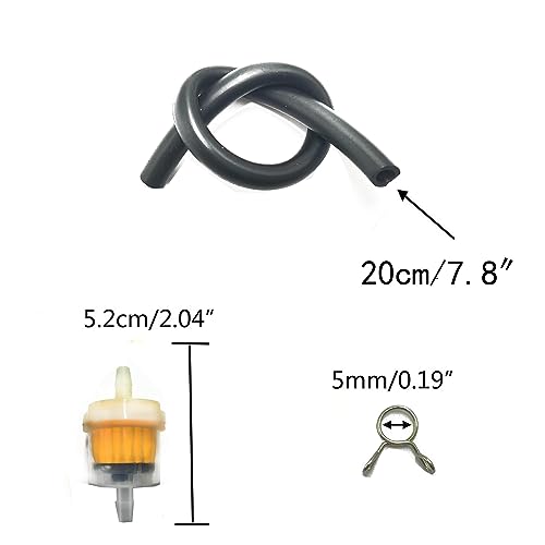 VRWEARE Fuel Pump with Filter and Oil Hose Compatible with Kohler 17HP-25HP Briggs and Stratton John Deere Kawasaki Yamaha Golf Cart Lawn Mower Small Engine 491922 691034 692313 808492 808656
