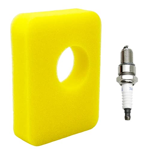 Air Cleaner Replacement Foam Filter 799579 fit for B.S. Engine Air Filters Spark Plug compatible with Briggs and Stratton Lawn Mower