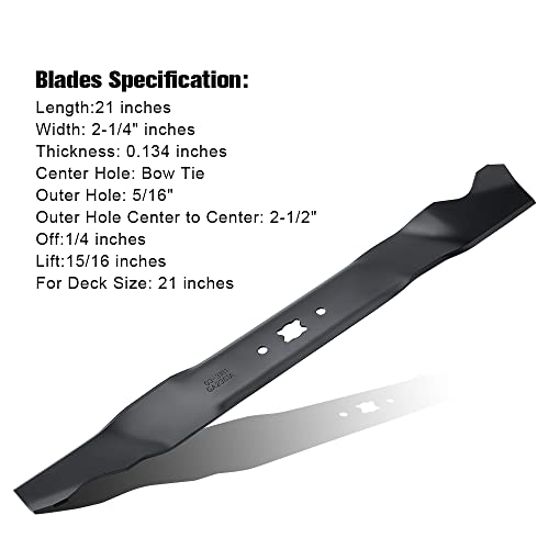 Grasscool 21 inch Mulching Blades for Troy Bilt MTD Cub Cadet Craftsman 942-0741A 742-0741 742-0741A 942-0741 21'' TB280ES TB240 TB130 TB230 TB210 TB110 TB220 TB320 Deck Lawn Mower (1 Pack)