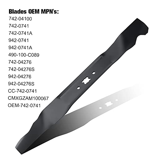 Grasscool 21 inch Mulching Blades for Troy Bilt MTD Cub Cadet Craftsman 942-0741A 742-0741 742-0741A 942-0741 21'' TB280ES TB240 TB130 TB230 TB210 TB110 TB220 TB320 Deck Lawn Mower (1 Pack)