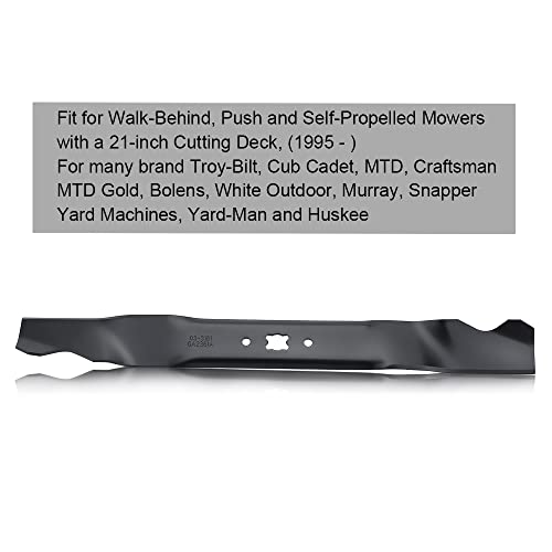 Grasscool 21 inch Mulching Blades for Troy Bilt MTD Cub Cadet Craftsman 942-0741A 742-0741 742-0741A 942-0741 21'' TB280ES TB240 TB130 TB230 TB210 TB110 TB220 TB320 Deck Lawn Mower (1 Pack)