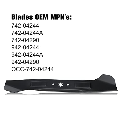 Grasscool 46 inch Mower Blades for MTD Cub Cadet XT1 XT2 LT46 LTX1045 LTX1046 RZT L46 46'' Deck Lawnmower Replace for 942-04244A 942-04290 942-04244 742-04244(High-Lift)