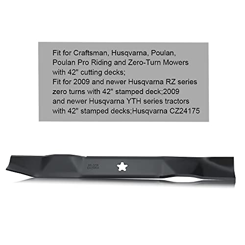 Grasscool 134149 42'' Blade Mulching Set for Craftsman LT1000 LT2000 YS4500 Husqvarna Poulan Pro 42 inch Lawn Mower Replace for 422719 777134149 424752 532134149 5 Point Star (2 Pack)