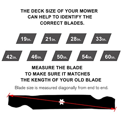 Grasscool 46 inch Mower Blades for MTD Cub Cadet XT1 XT2 LT46 LTX1045 LTX1046 RZT L46 46'' Deck Lawnmower Replace for 942-04244A 942-04290 942-04244 742-04244(High-Lift)