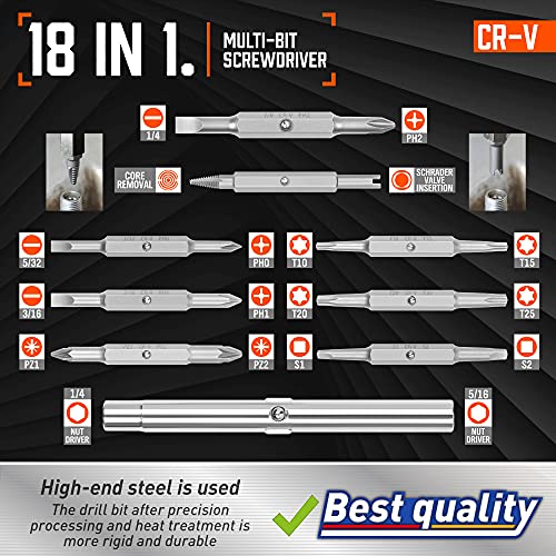 Amartisan 18-in-1 Multi-bit Screwdriver Set - Portable All-in-One