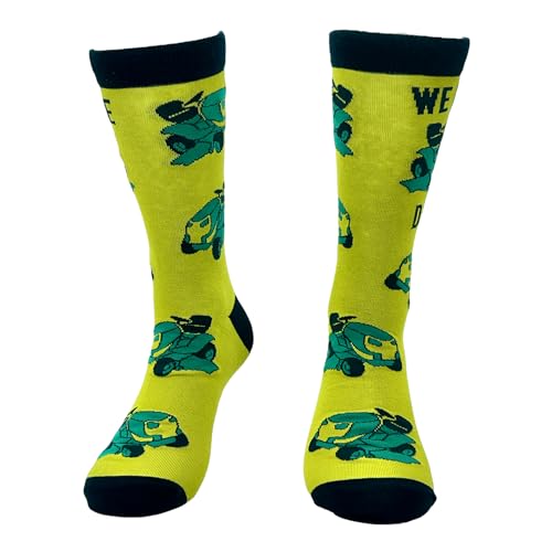Crazy Dog T-Shirts Men's We Ride At Dawn Socks Funny Riding Lawn Mower Joke Footwear