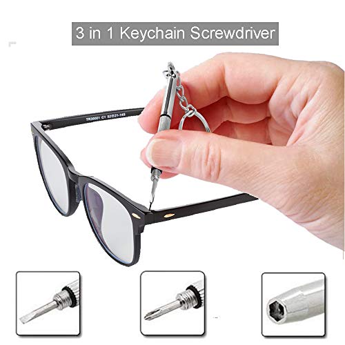 5-in-1 Eyeglass Repair Kit with Keychain Screwdriver
