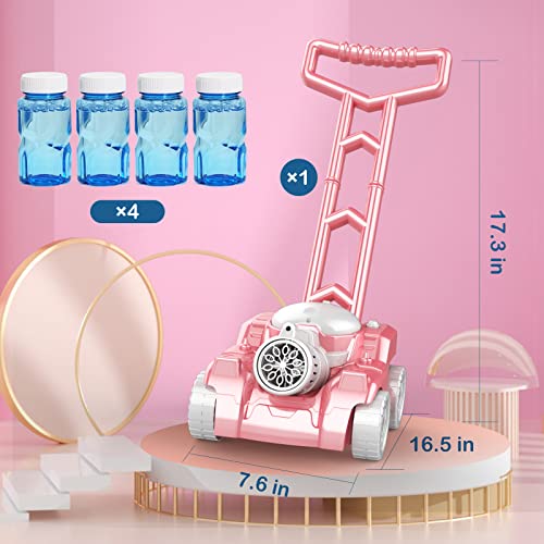 Bubble Machine,Bubble Blower Maker,Bubble Lawn Mower for Toddlers 1-3,Summer Outdoor Push Backyard Toys,Wedding Party Favors,Christmas Birthday Gifts for Preschool Boys Girls