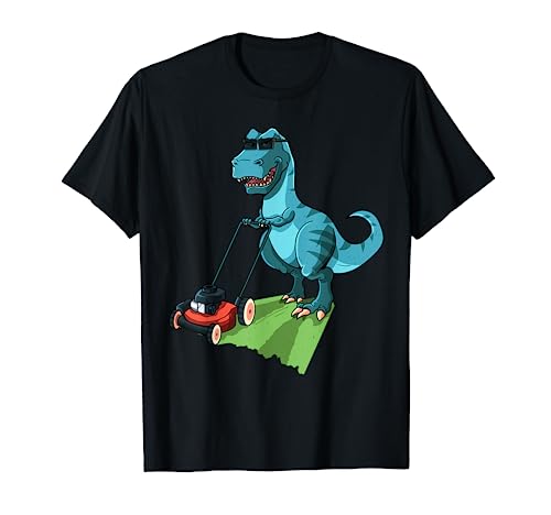 Funny Lawn Mower T-Rex Tractor Mowing Gift For Kids Toddler T-Shirt