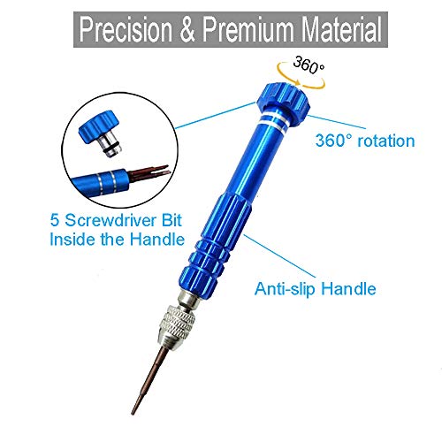 5-in-1 Eyeglass Repair Kit with Keychain Screwdriver