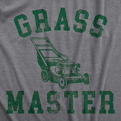 Mens Grass Master T Shirt Funny Push Lawnmower Yard Work Joke Tee for Guys Mens Funny T Shirts Funny Sarcastic T Shirt Novelty Tees for Men Dark Grey L