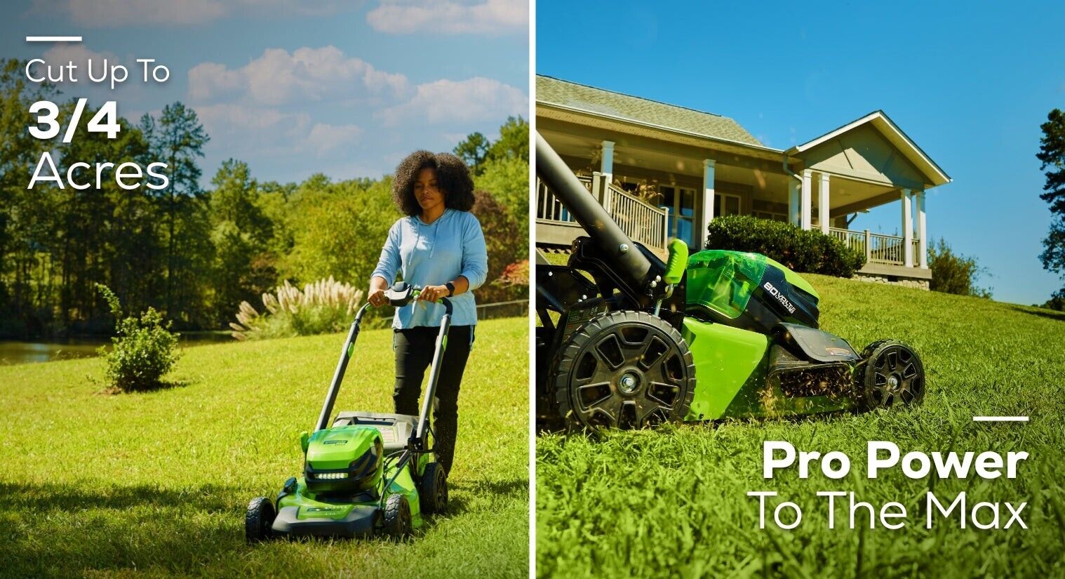 Greenworks 80V 21" Self-Propelled Mower with 4Ah 2Ah Battery & Charger (Renewed)