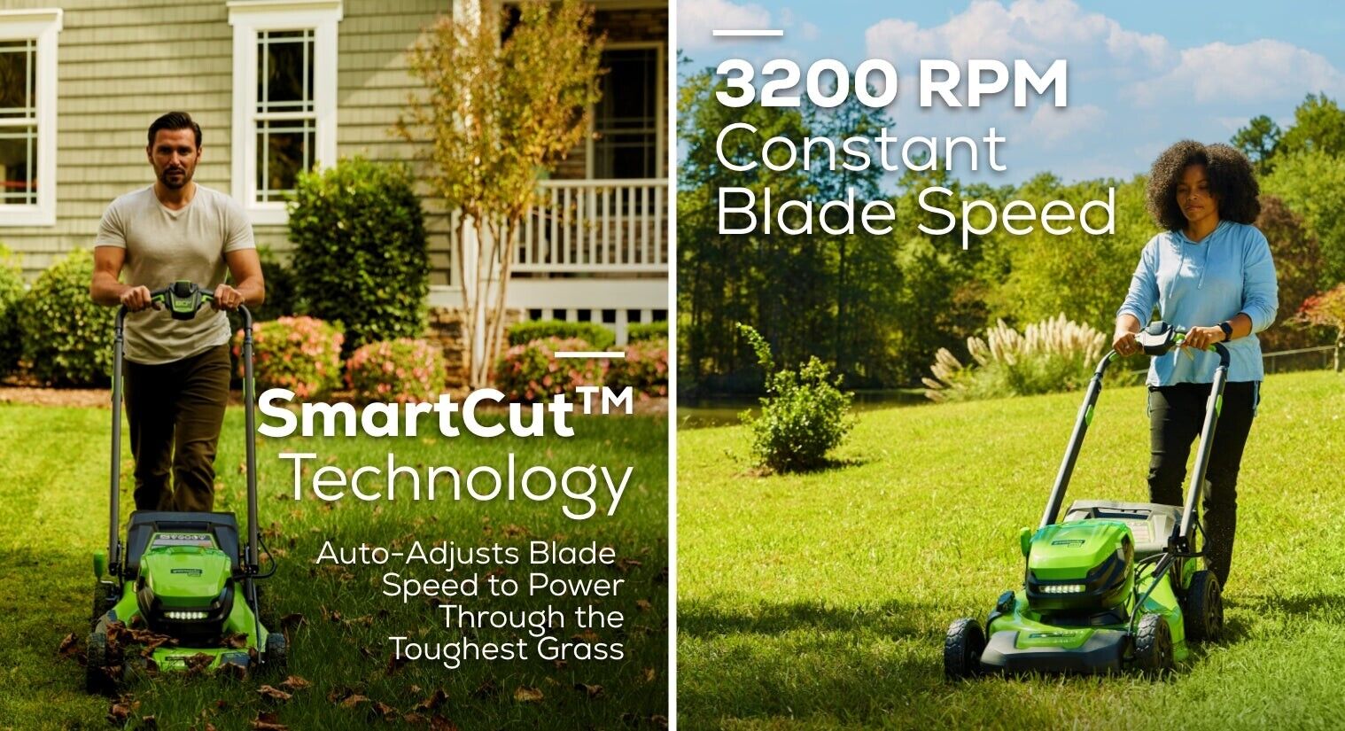Greenworks 80V 21" Self-Propelled Mower with 4Ah 2Ah Battery & Charger (Renewed)