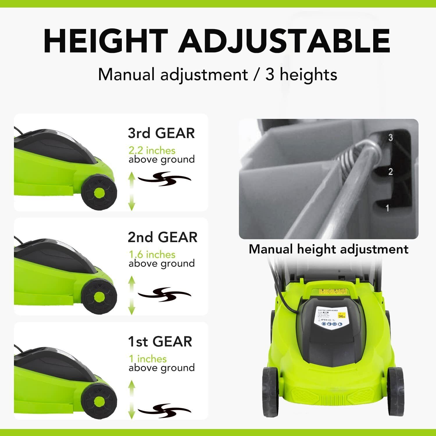 Electric Lawn Mower Grass 12 Amp 13 Inch Cutter Machine With Collection Box