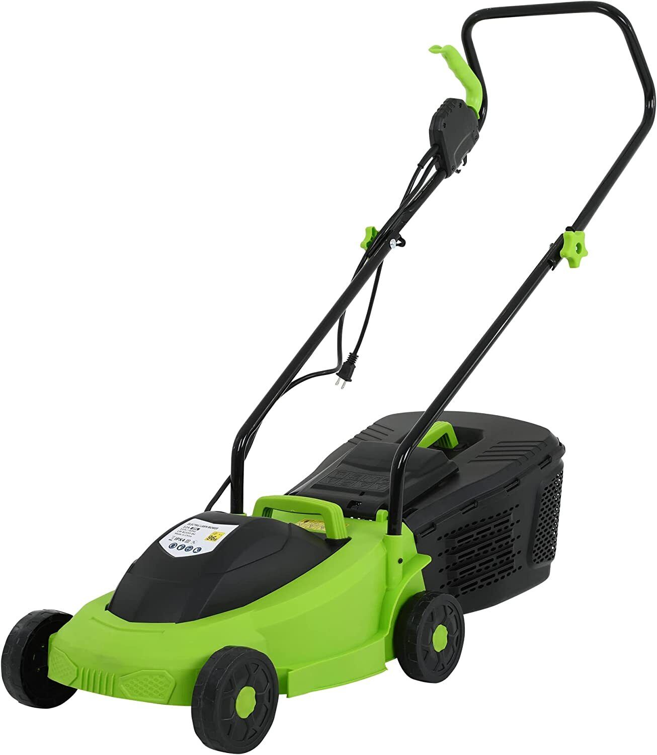 12 Amp 13 Inch Electric Lawn Mower Grass Cutter Machine w/Collection Box Green