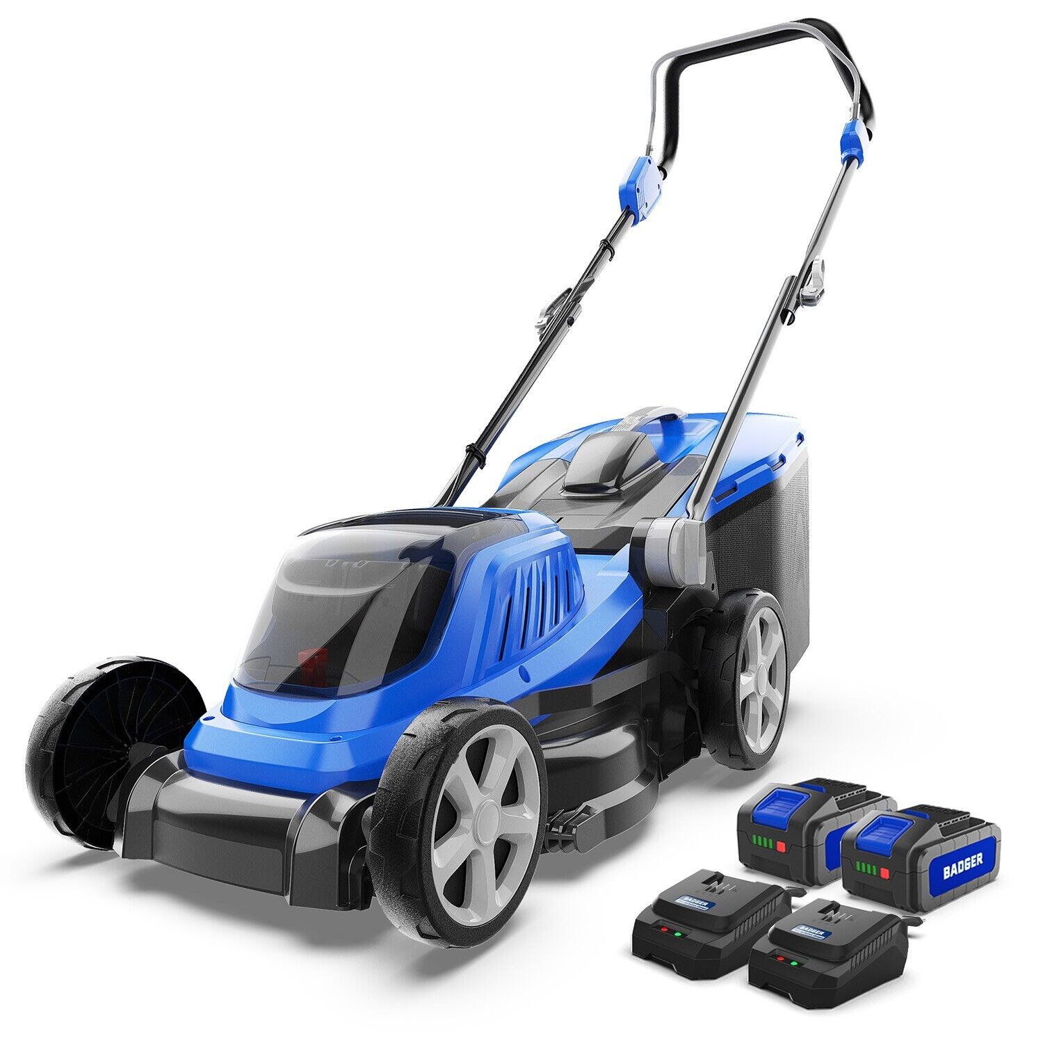 BADGER Lawn Mower 40V(20V*2)  Brushless 16 " Cordless, 5 Cutting Height