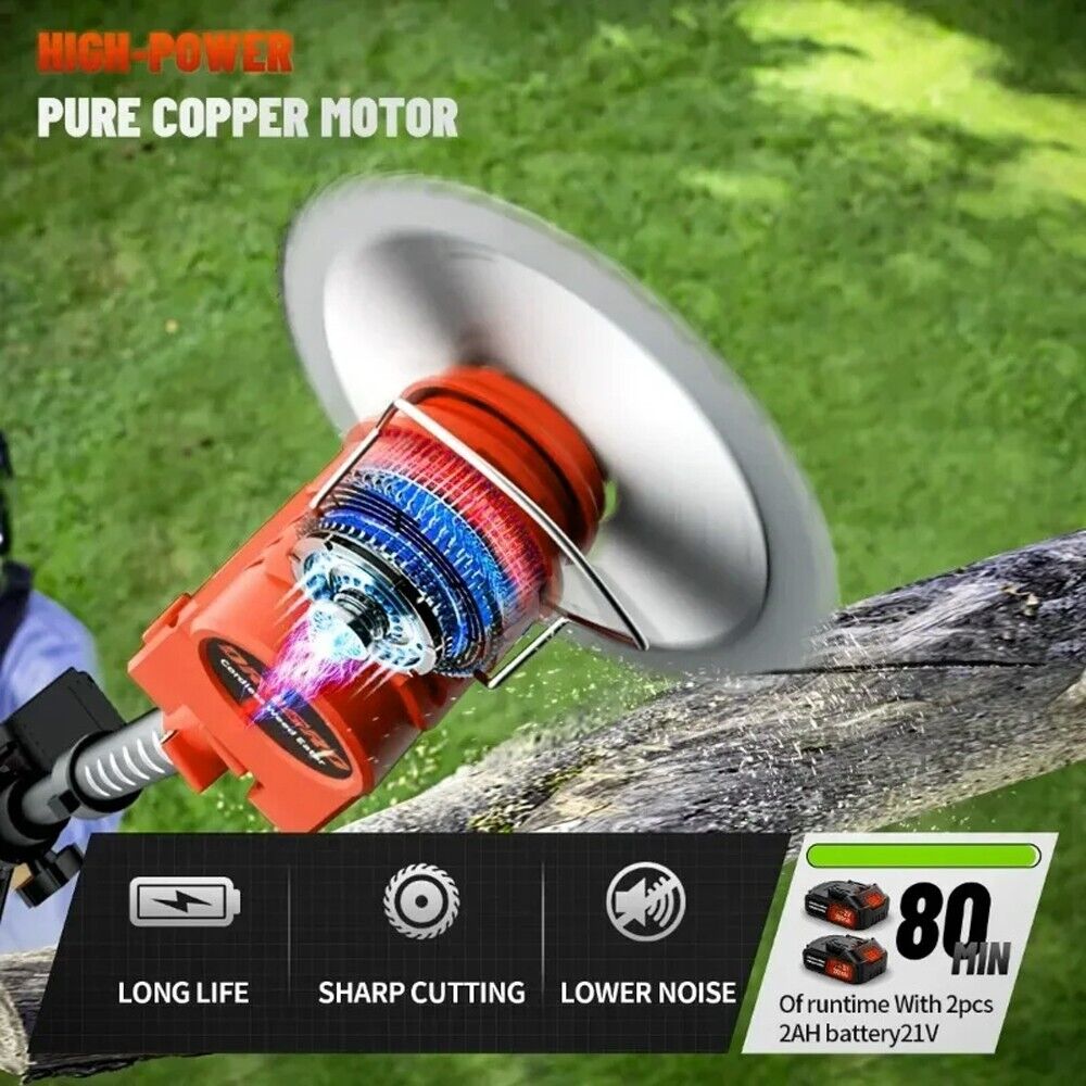 Cordless Lawn Mower Walk-Behind Push Lawn Mower Electric Lawn Mower+2x Batteries
