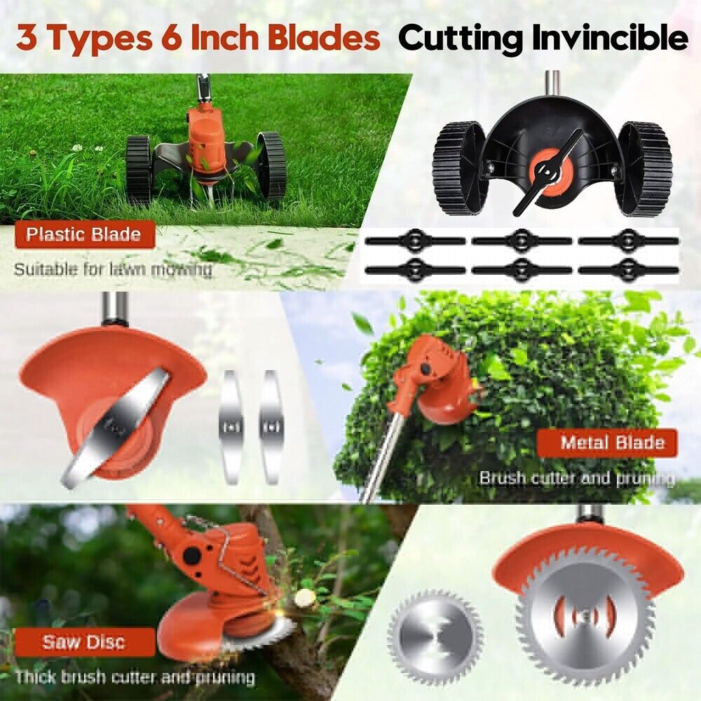 Cordless Lawn Mower Walk-Behind Push Lawn Mower Electric Lawn Mower+2x Batteries