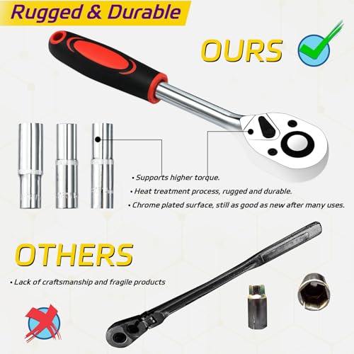 PIRIPARA 108-Piece Mechanics Tool Kit with Socket Set