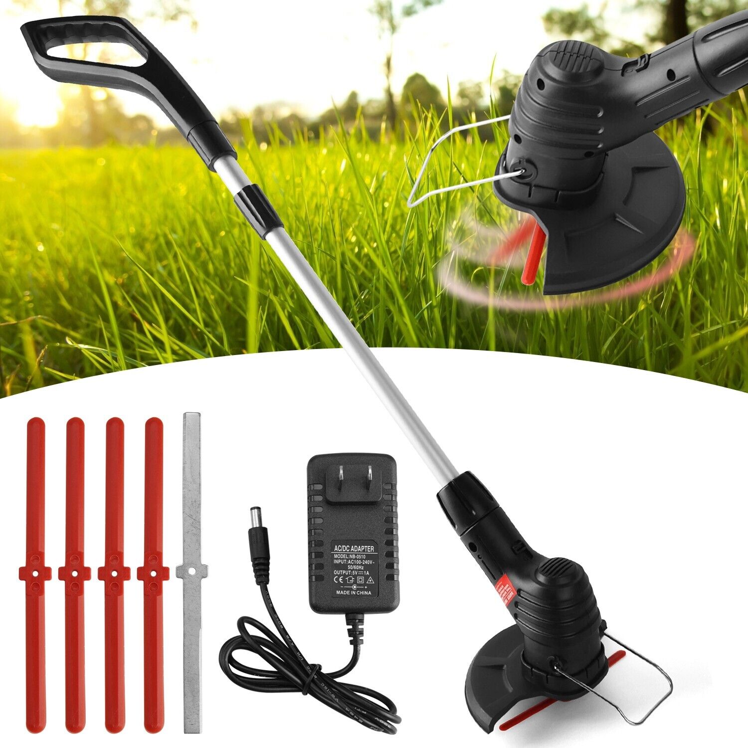 Electric Cordless Grass String Trimmer Lawn Edger Weed Wacker Cutter US STOCK