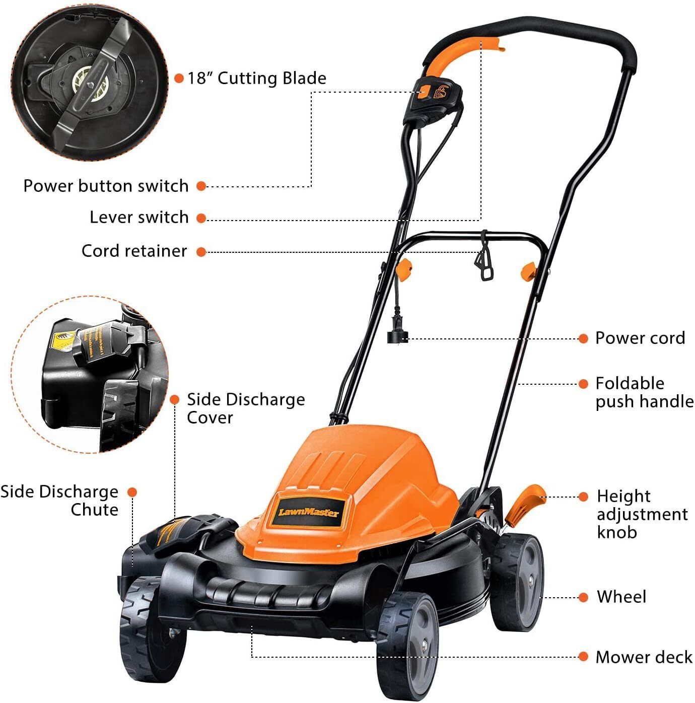 ME1218X Electric Lawn Mower 12AMP 19-Inch