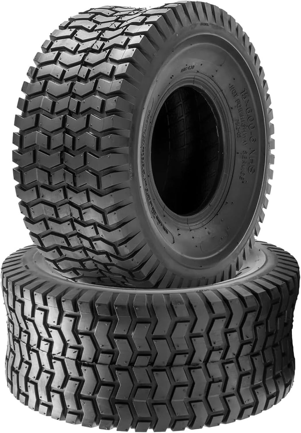 15x6.00-6 Lawn Mower Tire 15x6-6 Tractor Turf Tire 4 Ply Tubeless Set of 2