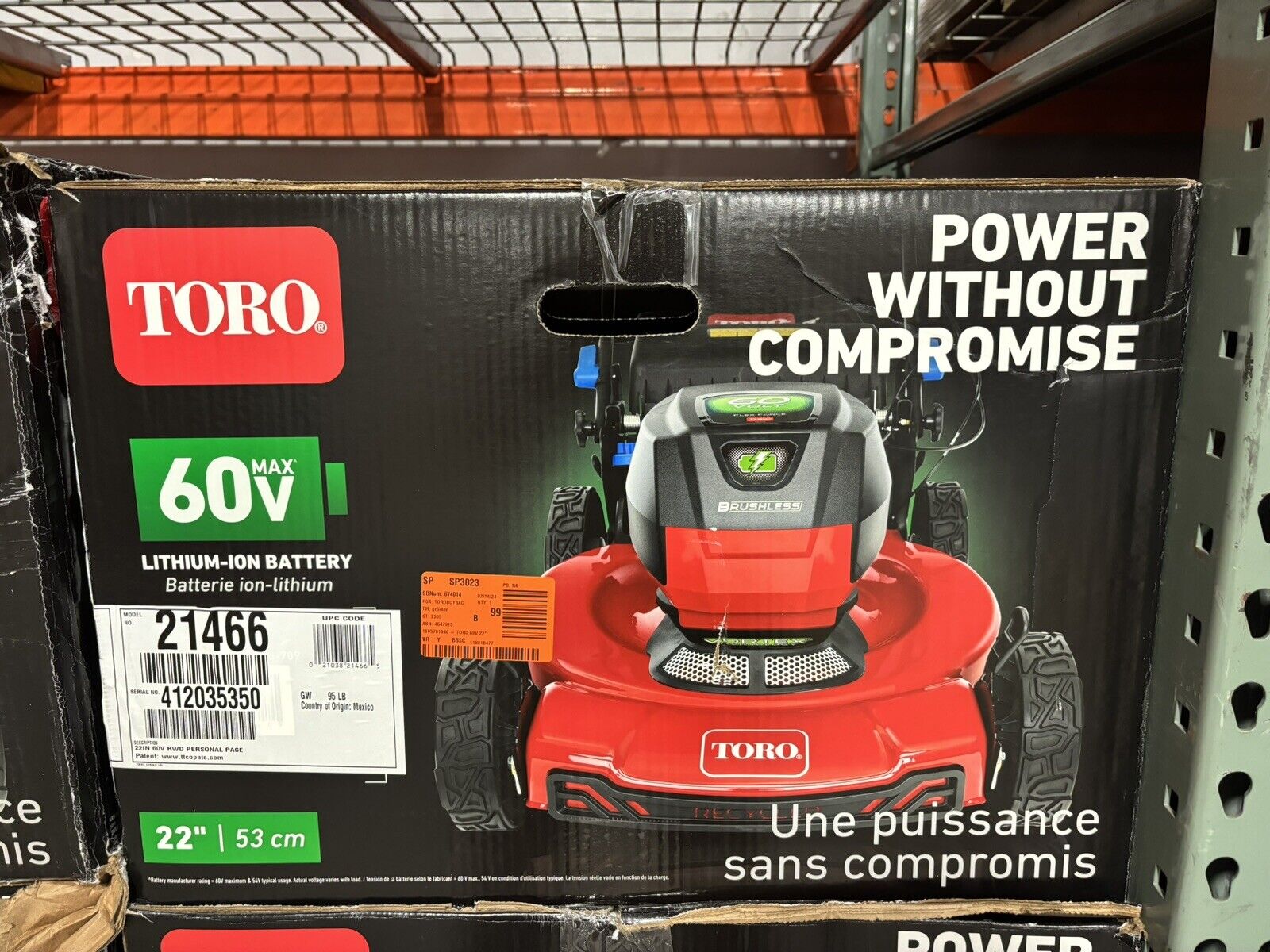 Toro 21466 Lawn Mower - Red- With Battery And Charger- Brand New- Free Shipping