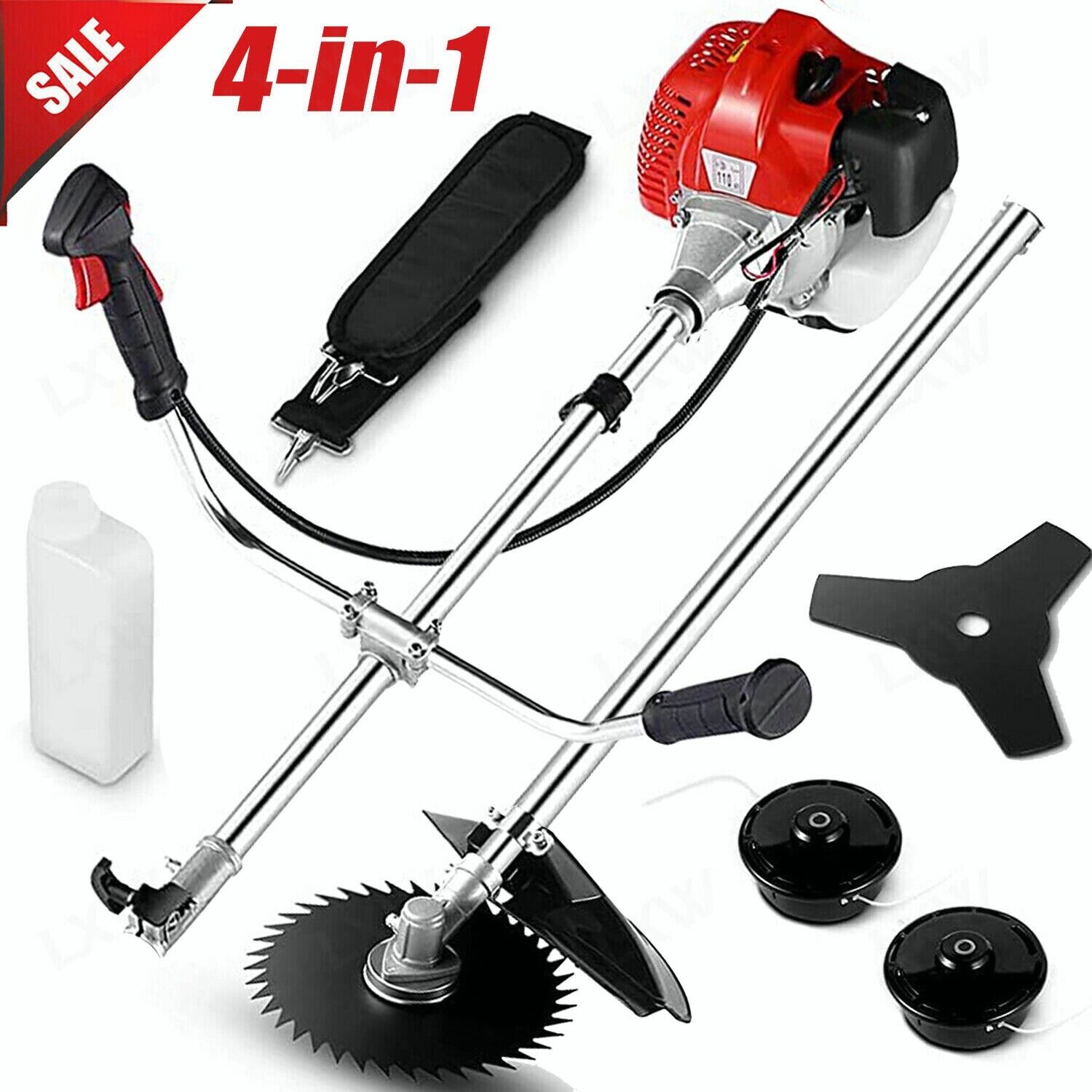 58cc 4-In-1 Gas String Trimmer Lawn Mower 2-Cycle Brush Cutter Weed Eater Wacker