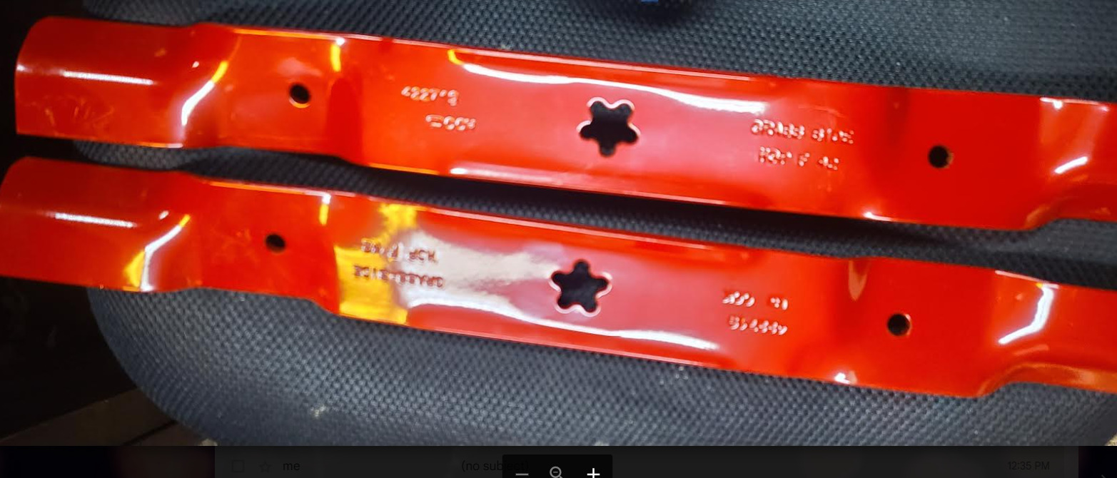 2 OEM HUSQVARNA CRAFTSMAN POULAN 42" 3N1 ELITE HARD BLADES  134149 422719 138971