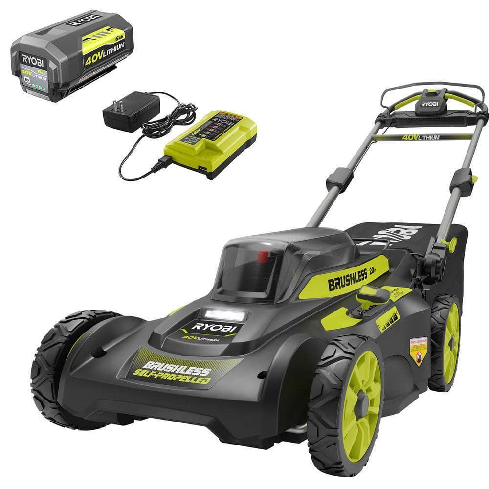 RYOBI Walk Behind Mower 20" 40V Brushless Cordless With Battery and Charger