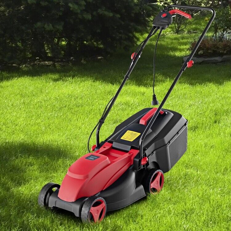 12-AMP Electric Lawn Mower Corded 13.5" Adjustable Height With Collection Box