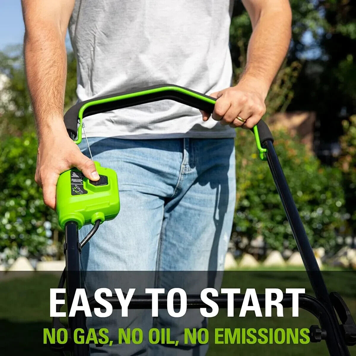Greenworks 48V (2x24V) 19 in. Lawn Mower with 2 4Ah Battery and DualSlot Charger
