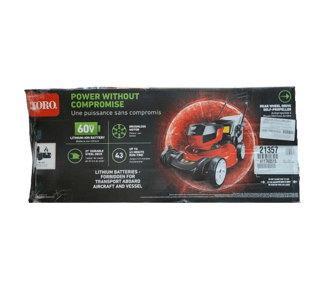 Toro 21 in. Recycler SmartStow 60V Battery Walk Behind Mower RWD Kit - 21357