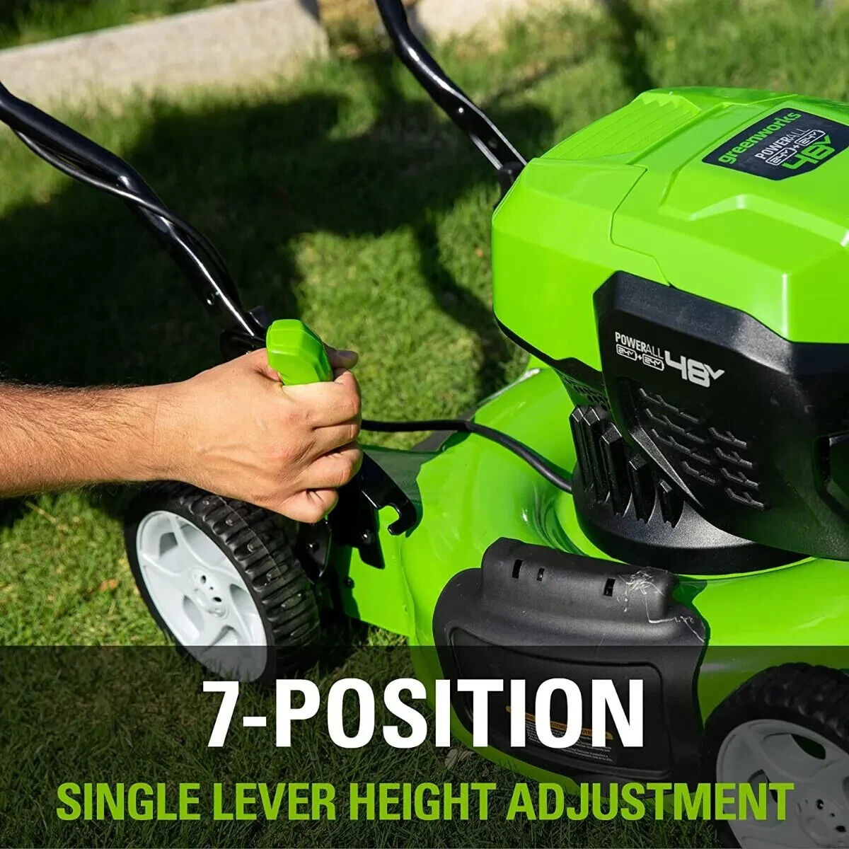 Greenworks 48V (2x24V) 19 in. Lawn Mower with 2 4Ah Battery and DualSlot Charger