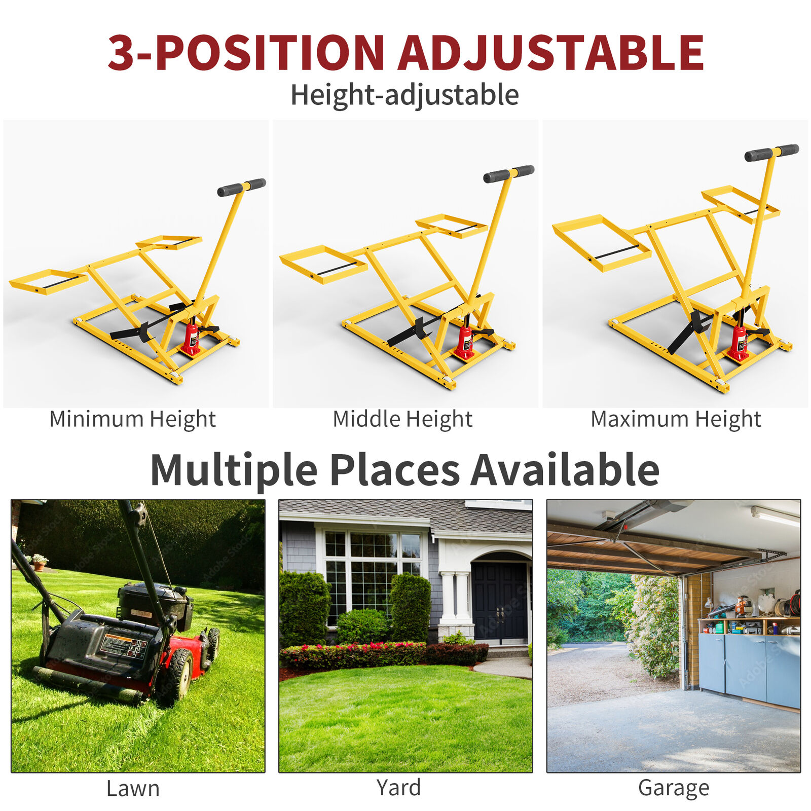 Lawn Mower Lift Jack for Tractors & ZeroRiding Lawn Mowers 550LBS Capacity