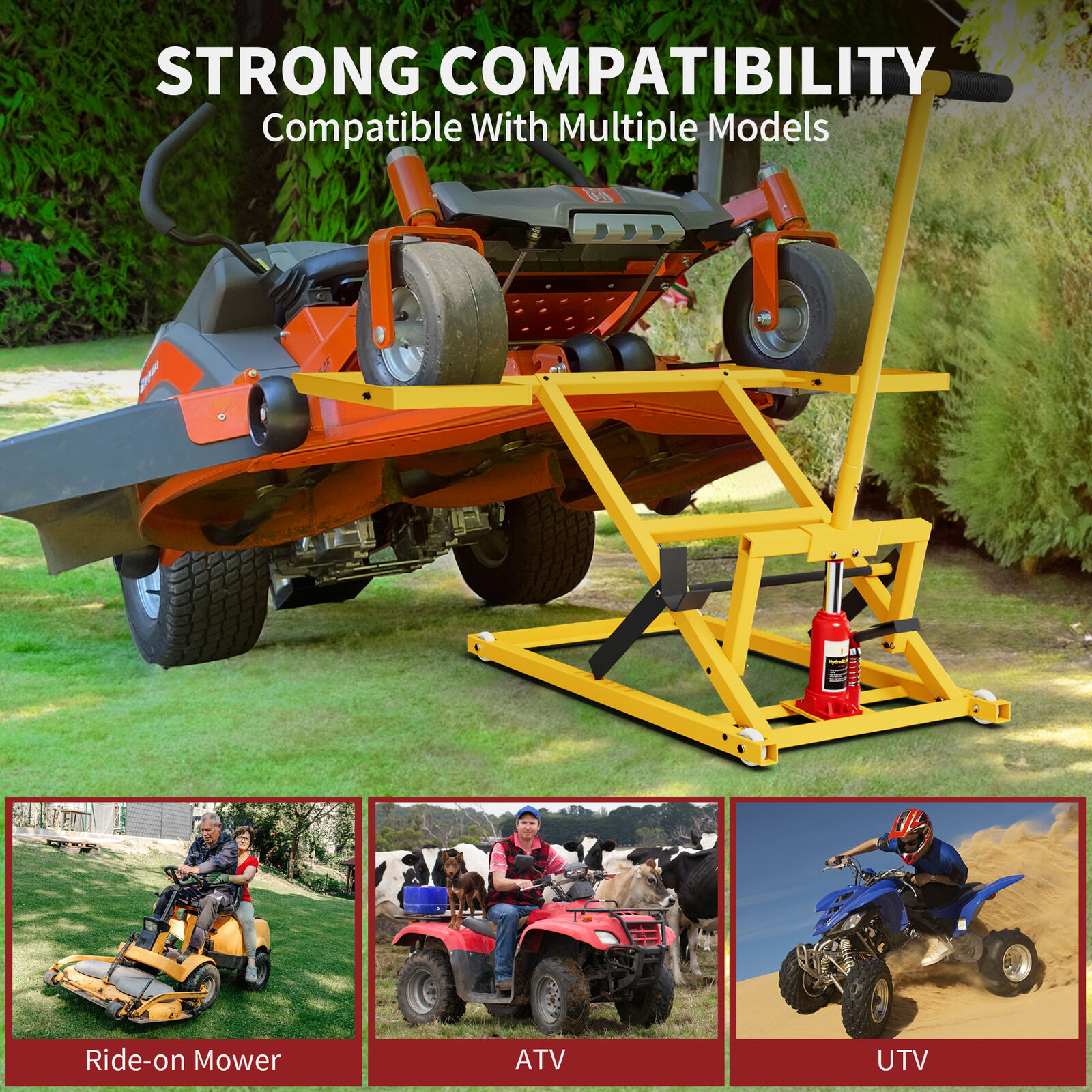 Lawn Mower Lift Jack for Tractors & ZeroRiding Lawn Mowers 550LBS Capacity